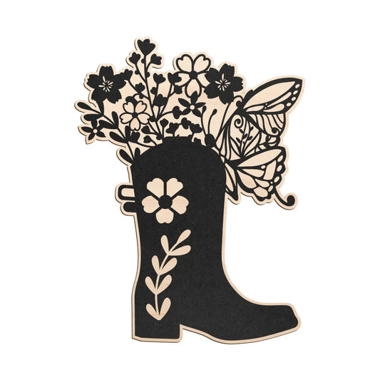Flowers in Boots Garden Decor