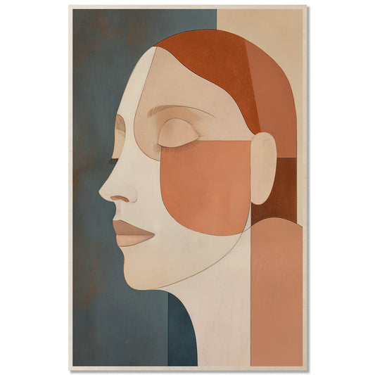 Geometric Portrait — Modigliani Style