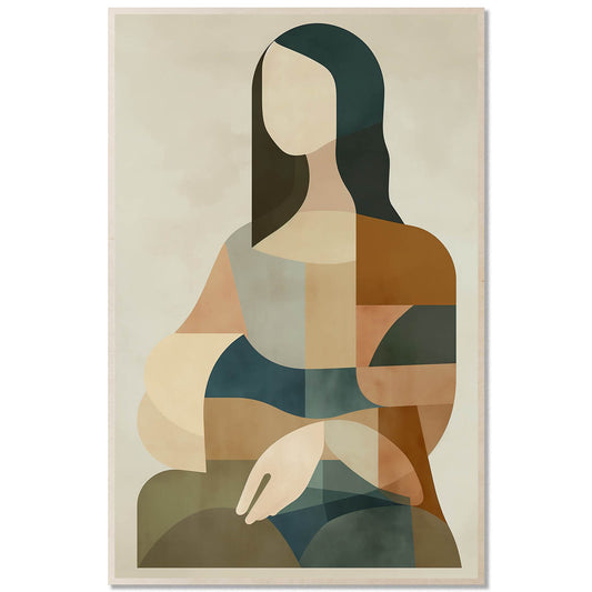 Minimal Abstract Portrait — Renaissance Muse (Mona Lisa)