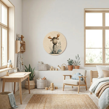 Baby moose in pyjamas - Kids room plywood wall art