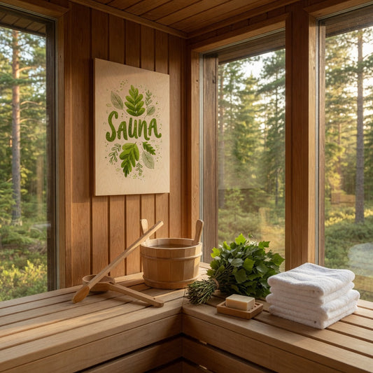 Green Leaves - Nordic Sauna Wall Decor