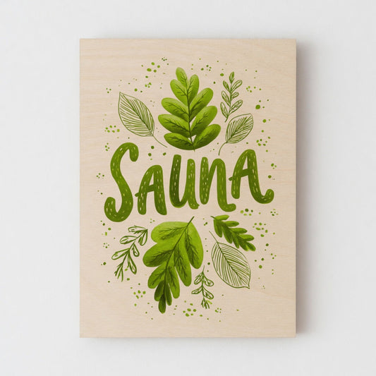 Green Leaves - Nordic Sauna Wall Decor