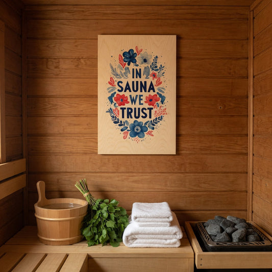 In Sauna We Trust - Nordic Sauna Wall Decor