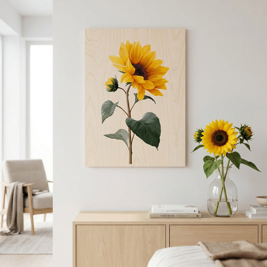 Minimalist Sunflower - Modern Botanical Wall Art