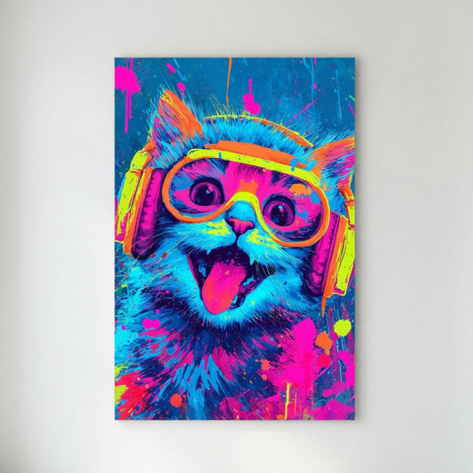 Music lover kitten - Modern pop art wall decor