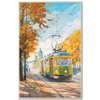 Helsinki Vintage Green–Yellow Tram – Autumn City,