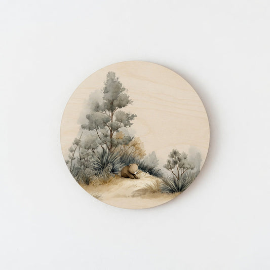 Cute baby bear - Kids room plywood wall art