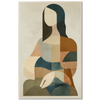 Minimal Abstract Portrait — Renaissance Muse (Mona Lisa)