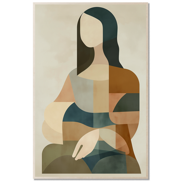 Minimal Abstract Portrait — Renaissance Muse (Mona Lisa)