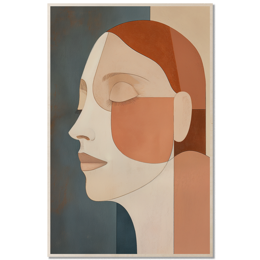 Geometric Portrait — Modigliani Style