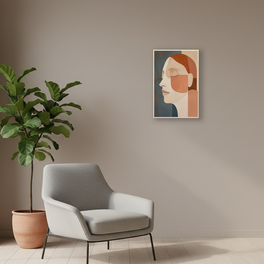 Geometric Portrait — Modigliani Style