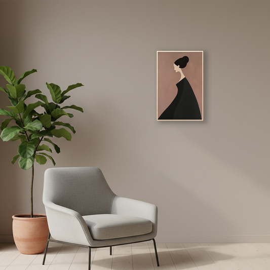 Geometric Portrait — Lady in Black Study