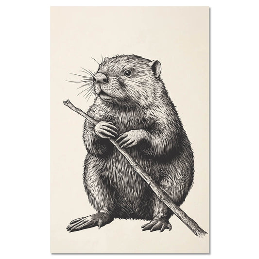 Vintage beaver illustration