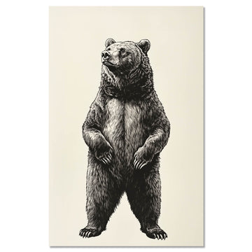 Vintage brown bear illustration