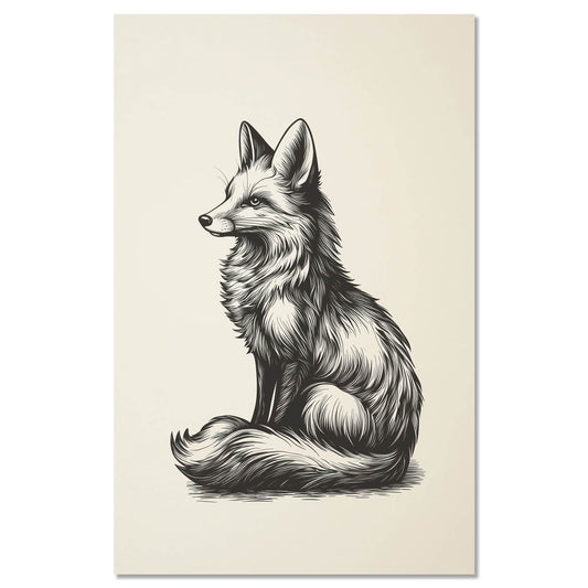 Vintage fox illustration2