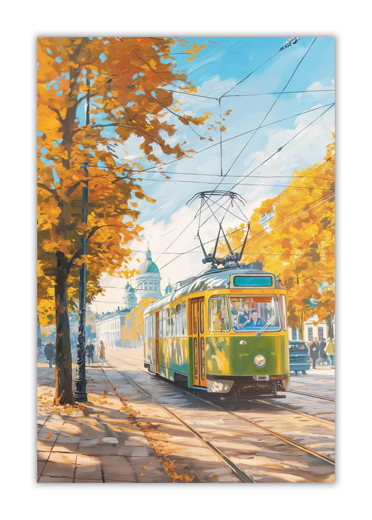 Helsinki tram postcard