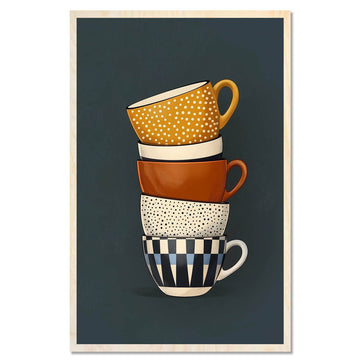 Stacked Ceramic Cups — Morning coffee cups