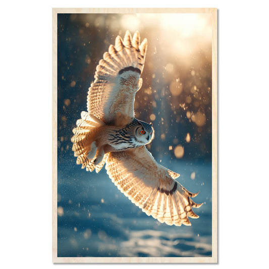 Snowy owl - winter flight