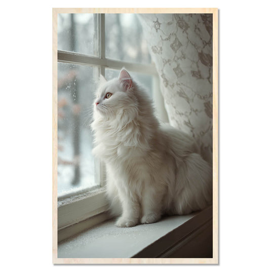 Fluffy cat - winter embrace